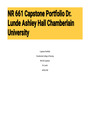 NR 661 Capstone Portfolio Dr. Lunde Ashley Hall Chamberlain University