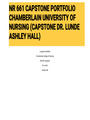 NR 661 CAPSTONE PORTFOLIO CHAMBERLAIN UNIVERSITY OF NURSING (CAPSTONE DR. LUNDE ASHLEY HALL)
