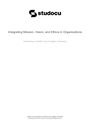 Integrating Mission, Vision, and Ethics in Organizations