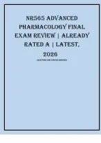 NR565 ADVANCED PHARMACOLOGY FINAL EXAM 2026 QUESTIONS WITH VERIFIED ANSWERS