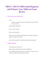 NR511 / NR 511 Differential Diagnosis  and Primary Care Midterm Exam Review