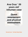 Ava Cruz ’ 20  years old’ ihuman case Quest  assessment  and physical  assessment.