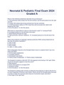 Neonatal & Pediatric Final Exam 2024 Graded A