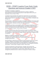 RIMS - CRMP Complete Exam Study Guide Questions and Answers Graded A 2025