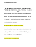 ATI PHARMACOLOGY PROCTORED 2024/2025  VERIFIED QUESTIONS AND ANSWERS GRADED  A+
