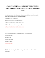 CNA STATE EXAM 2026-2027 QUESTIONS AND ANSWERS GRADED A+ GUARANTEED PASS