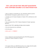 VITA ADVANCED TEST 2026-2027 QUESTIONS AND ANSWERS GRADED A+GUARANTEED PASS