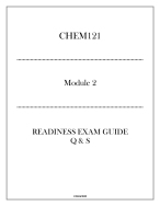 (Portage) CHEM121 Foundations of General Chemistry (Module 2) - Readiness Exam Guide Q & S 2024