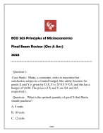 ECO 365 Principles of Microeconomics Final Exam Review 2025 (Qns and ...