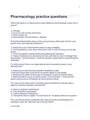 Pharmacology practice questions