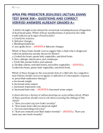APEA PRE-PREDICTOR 2024/2025 (ACTUAL EXAM) TEST BANK 900+ QUESTIONS AND VERIFIED ANSWERS