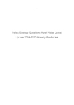 Nclex Strategy Questions Hurst Notes Latest Update 2024-2025 Already Graded A+