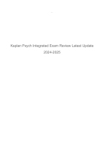 Kaplan Psych Integrated Exam Review Latest Update 2024-2025