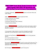 RIMS CRMP Exam Study Guide Common Terms Latest Update 2024-2025 100 Questions and 100% Verified Cor