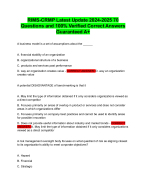 RIMS-CRMP Latest Update 2024-2025 70 Questions and 100% Verified Correct Answers Guaranteed A