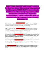 RIMS - CRMP Complete Study Guide; 1 Analyze the Business Model, 2 Developing Organizational Risk St