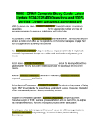RIMS - CRMP Complete Study Guide; Latest Update 2024-2025 400 Questions and 100% Verified Correct A