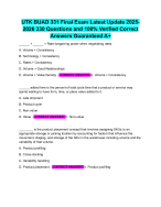 UTK BUAD 331 Final Exam Latest Update 2025-2026 330 Questions and 100% Verified Correct Answers Gua