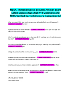 NSSA - National Social Security Advisor Exam Latest Update 2025-2026 110 Questions and 100% Verifie