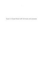Simulation (ISYE 6644) Exam 2 Cheat Sheet with formulas and answers