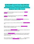VA DEQ SWM Inspector Exam 2025-2026 Most Recent Version Comprehensive 65 Questions and Verified Ans
