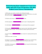 Federal Nursing Home Administrator Exam Latest Update 2026-2027 Exam 270 Questions with 100% Verifi