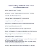 CALT Exam Prep 2024 With 100% Correct Questions And Answers - DocMerit