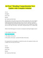 Ati Teas 7 Reading Comprehension New Update with Complete Solution