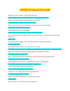 APUSH AP Exam II Test Guide, APUSH Chapter 1 Exam Test Guides, APUSH Questions Bank with Correct Answers, 100% correct and APUSH FINAL Exam Review (part 1) MCQs 100% correct Answers provided