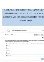 ATI RN Mental Health 2023 Proctored Exam with NGN 70 Questions and Answers
