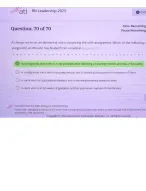 ATI RN Leadership 2023 Proctored Exam with NGN 70 Questions and Answers