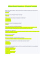 Military Board Questions - (Physical Training) - (Answered)