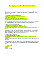 Nursing Fundamentals Practice Final Exam | Answered with complete solutions