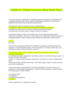Chapter 27: Critical Care Exam Study Guide Prep U | Q & A (Complete Solutions)