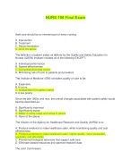 NURS 196 Final Exam | Verified with 100% Correct Answers