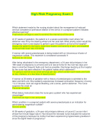 High Risk Pregnancy Exam 3 | Questions and Answers