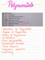 POLYNOMIALS CBSE NOTES