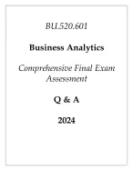 JHU) BU.520.601 Business Analytics Comprehensive Final Exam Assessment Q & A 2024.