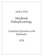 APEA PNP MyQbank Pathophysiology New Completed Questions with Rationales 2024.