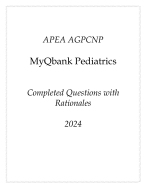 APEA AGPCNP MyQbank Pediatrics New Completed Questions with Rationales 2024