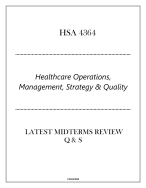 HSA 4364 ( Healthcare Operations, Management, Strategy & Quality ) Latest Midterms Review Q & S2024