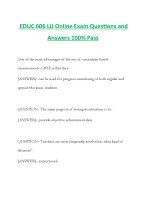 EDUC 606 LU Online Exam Questions and Answers 100% Pass