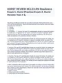 HURST REVIEW NCLEX-RN Readiness Exam 1 With Solution 2022-2023