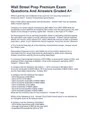 Wall Street Prep Premium Exam Questions And Answers Graded A+