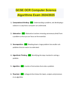 GCSE OCR Computer Science Algorithms Exam 2024/2025 - DocMerit