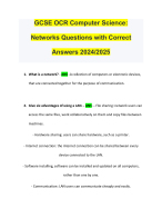 GCSE OCR Computer Science: Networks Questions with Correct Answers 2024 ...
