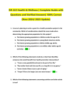 NR 222 Health & Wellness | Complete Guide with Questions and Verified Answers| 100% Correct(New 202