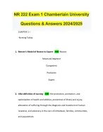 NR 222 Exam 1 Chamberlain University Questions and Answers 2024/2025 ...
