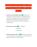 Corporate social responsibility (CSR) Test Practice Questions with ...