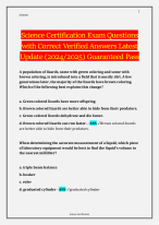 Science Certification Exam Question with Correct Verified Answers Latest Update (2024/2025) Guarant